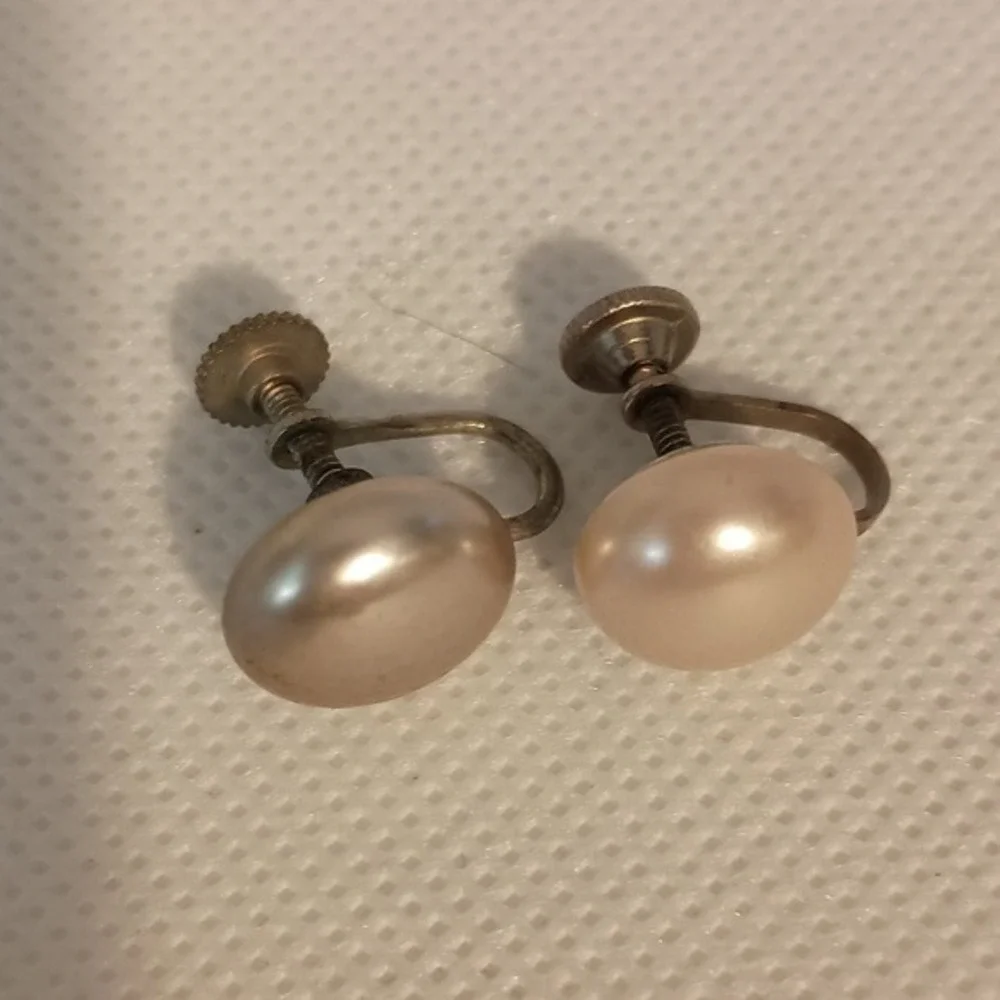 Rhinestone Bracelet & Faux Pearl Earrings Set Vintage‎ SKUJ023